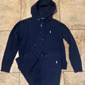 POLO Ralph Lauren navy blue jogger set. Jkt is size medium. Pants size small.